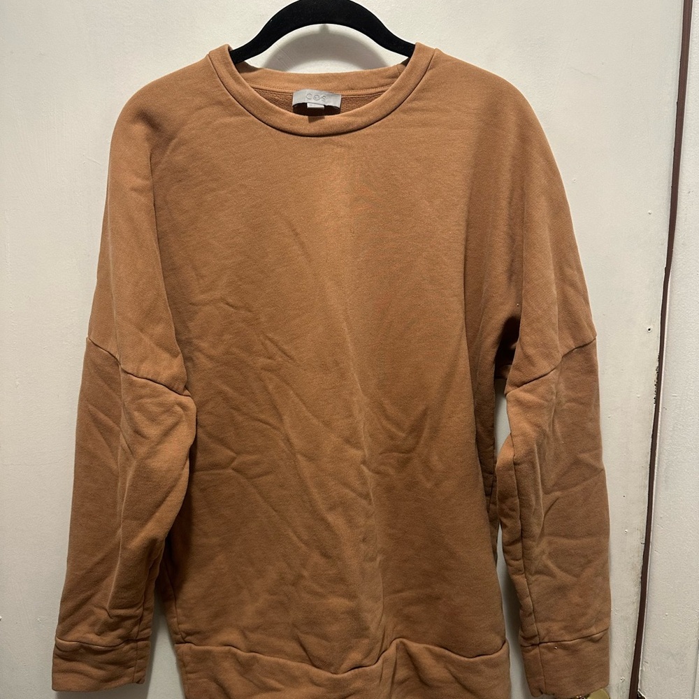 COS women’s  Crewneck Sweater in Camel Brown